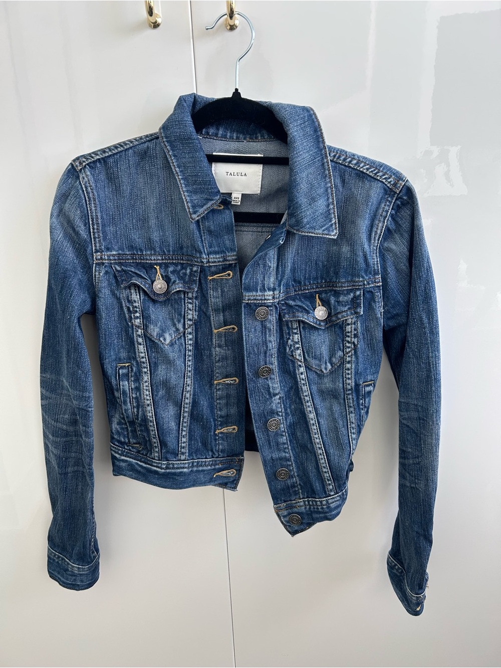 Talula Distressed Medium Blue Denim Jacket